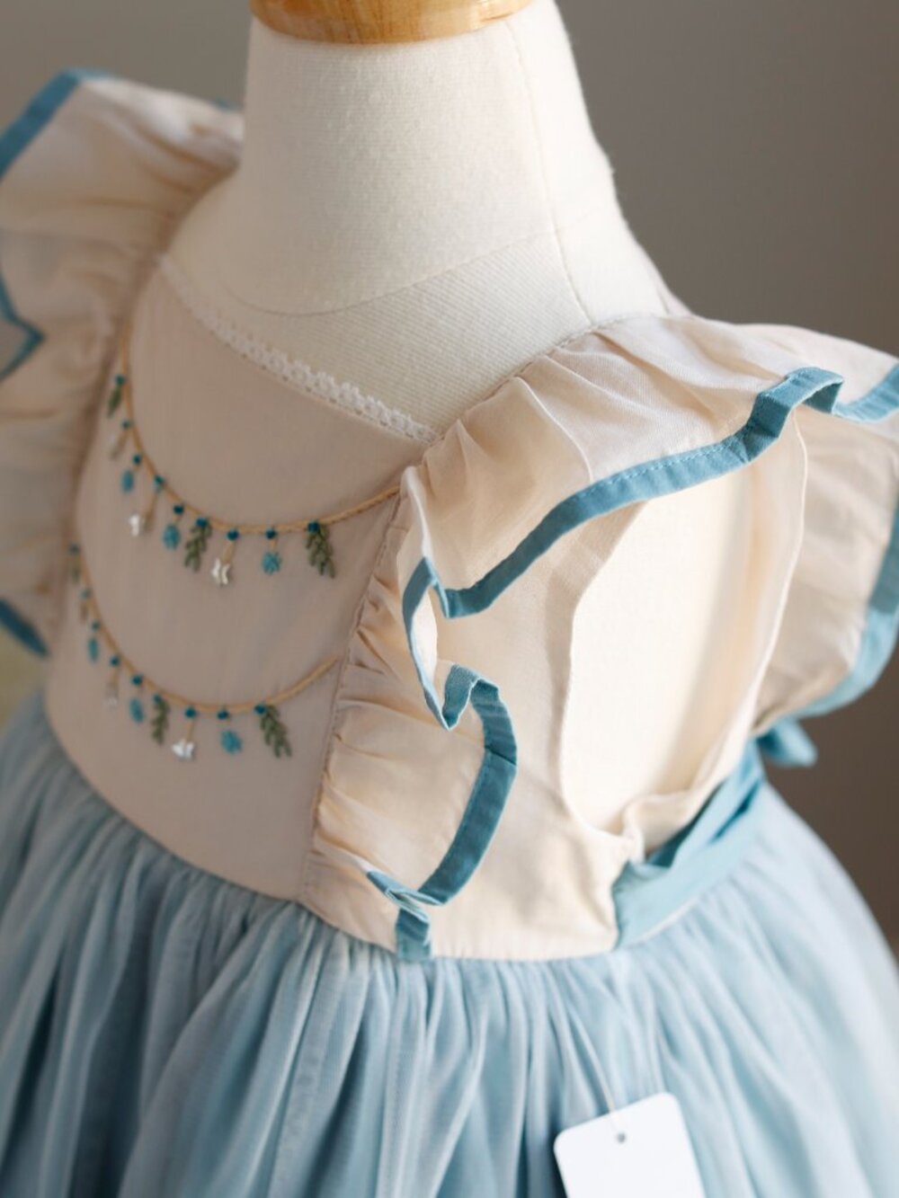 Well Dressed Wolf "Oh Holy Night" Dress Teal Khaki Cream Size 2T Like New - Picture 2 of 8